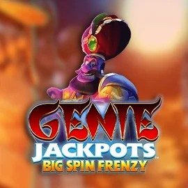 Genie Jackpots: Big Spin Frenzy slot logo by Blueprint Gaming at Gigaspinz Casino