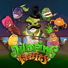 Jumping Fruits slot logo by Wazdan at Gigaspinz Casino